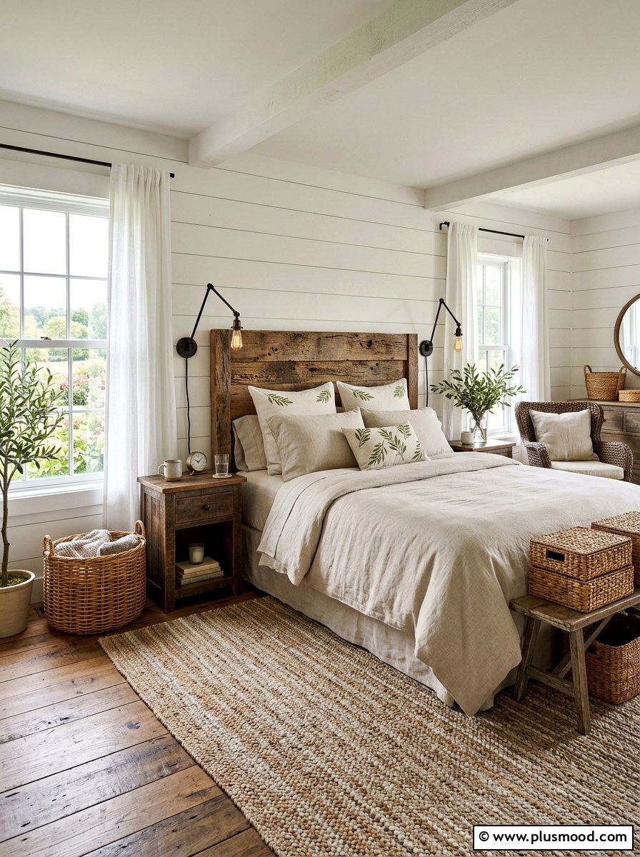 Farmhouse Greenery Bedroom Style - 25 summer botanical bedroom ideas