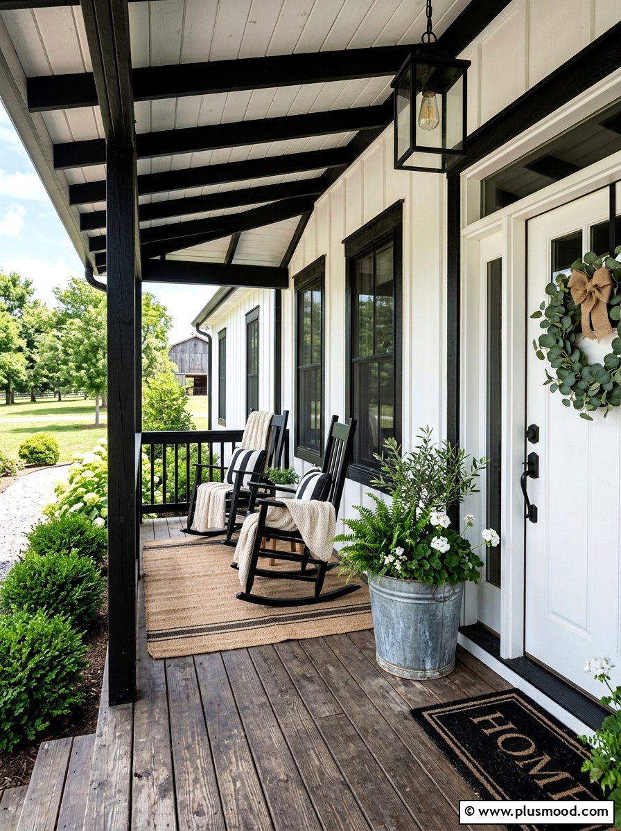 Farmhouse Narrow Front Porch - 25 summer narrow porch ideas