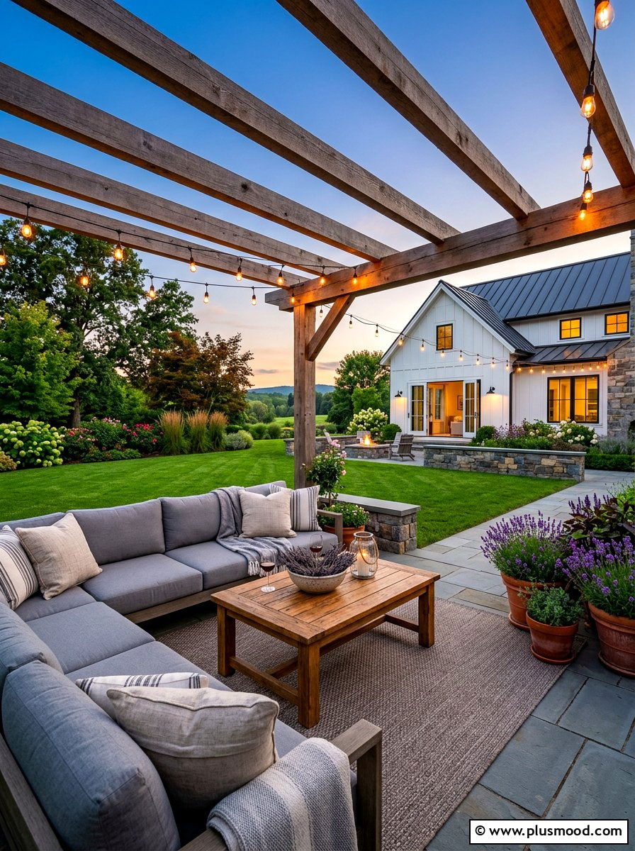Farmhouse Outdoor Patio - 25 summer modern farmhouse summer decor ideas