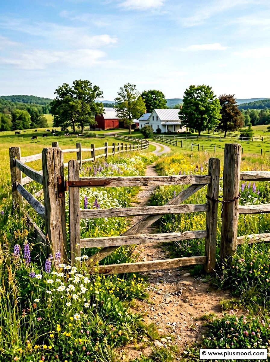 Farmhouse Split Rail Gate - 25 small backyard ideas with gate entry