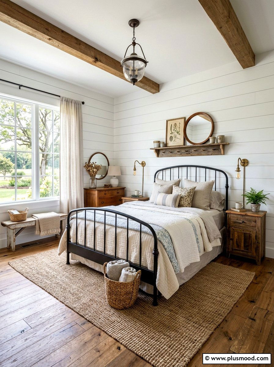 Farmhouse Style Bedroom - 25 simple summer bedroom ideas