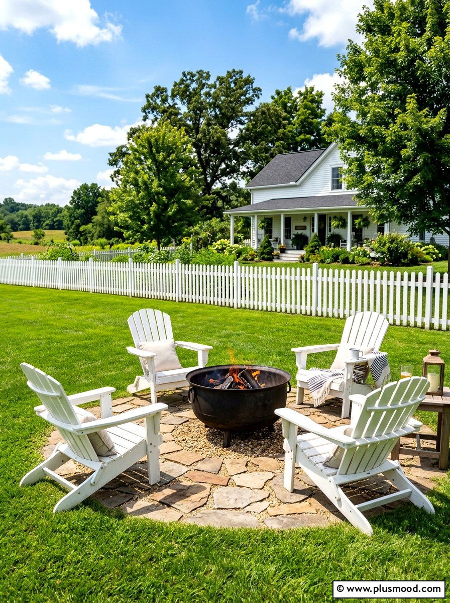 Farmhouse Style Fire Pit - 25 summer fire pit entertaining ideas
