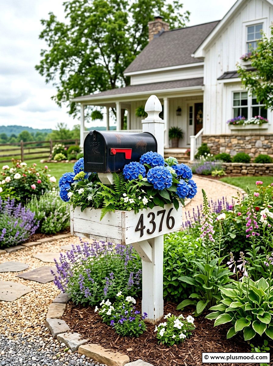 Farmhouse Style Mailbox Planter - 25 summer mailbox planter ideas