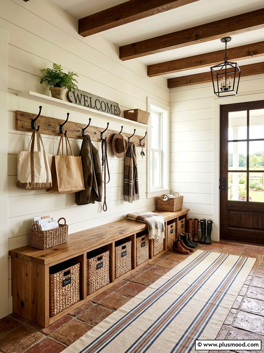 Farmhouse Style Mudroom - 25 August home decor ideas