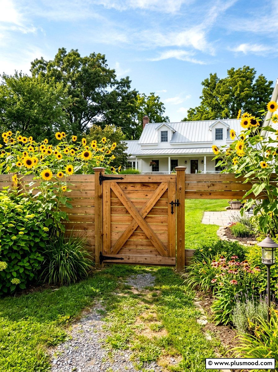 Farmhouse Style Privacy Fence - 25 summer backyard farmhouse ideas