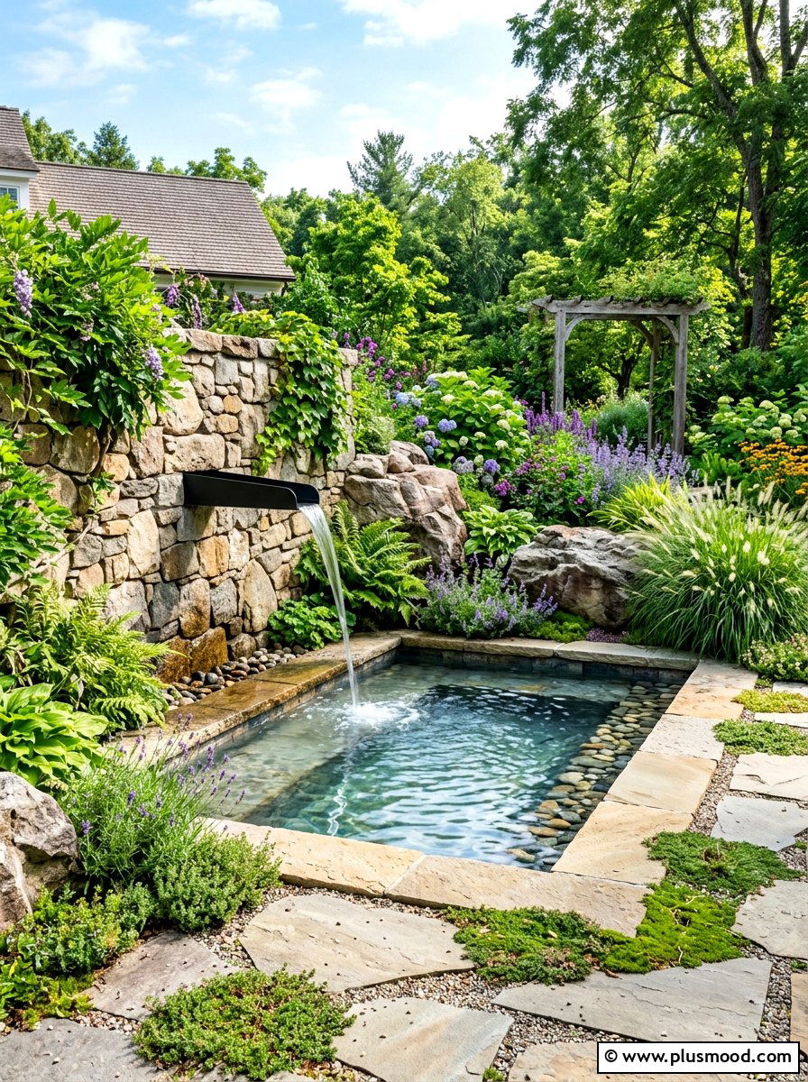 Farmhouse Style Water Feature - 25 summer farmhouse pool area ideas