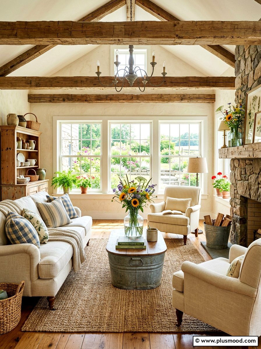 Farmhouse Summer Living Room - 25 summer living room decor ideas