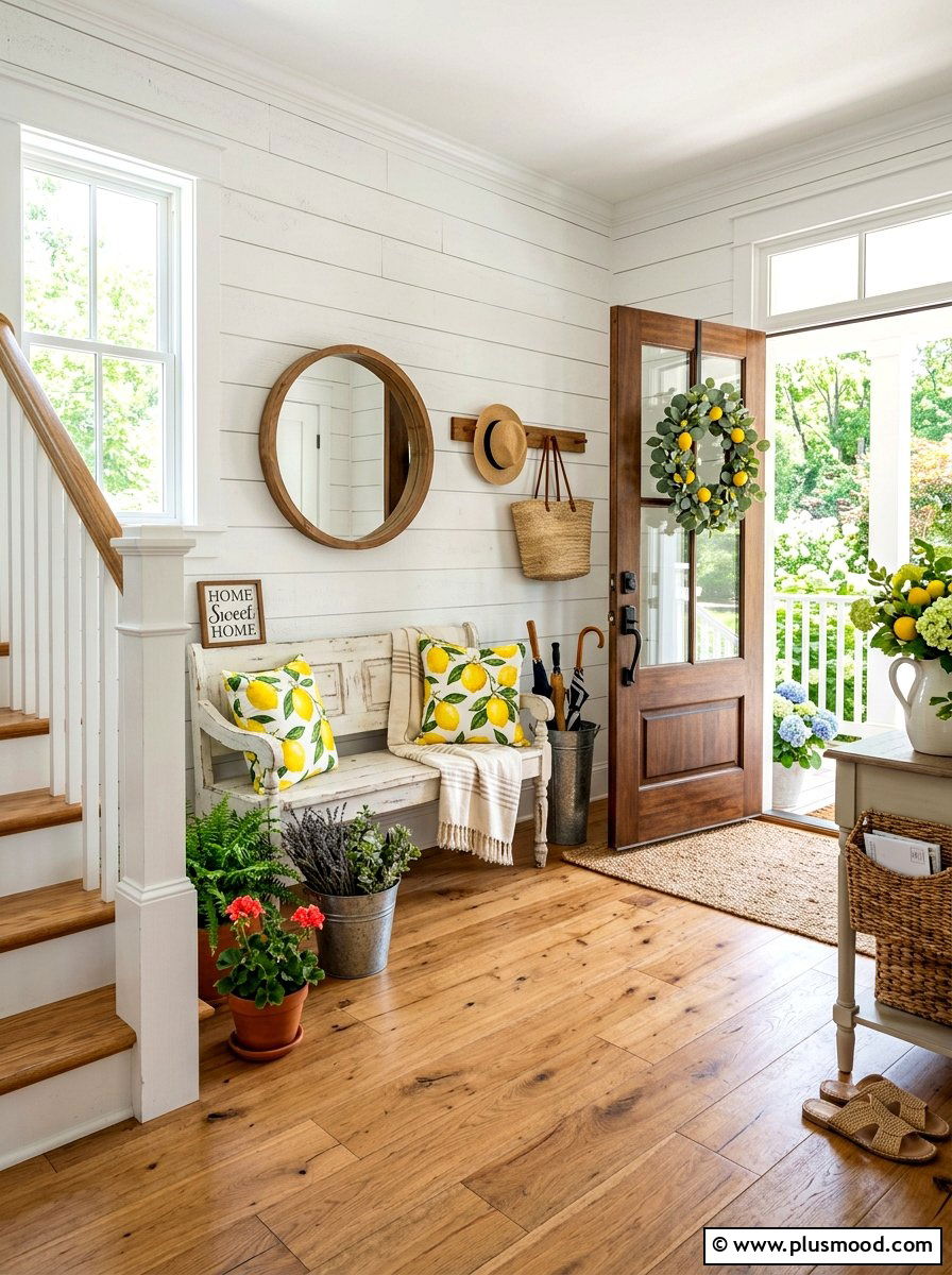 Farmhouse Summer Porch Foyer - 25 summer seasonal entry decor ideas