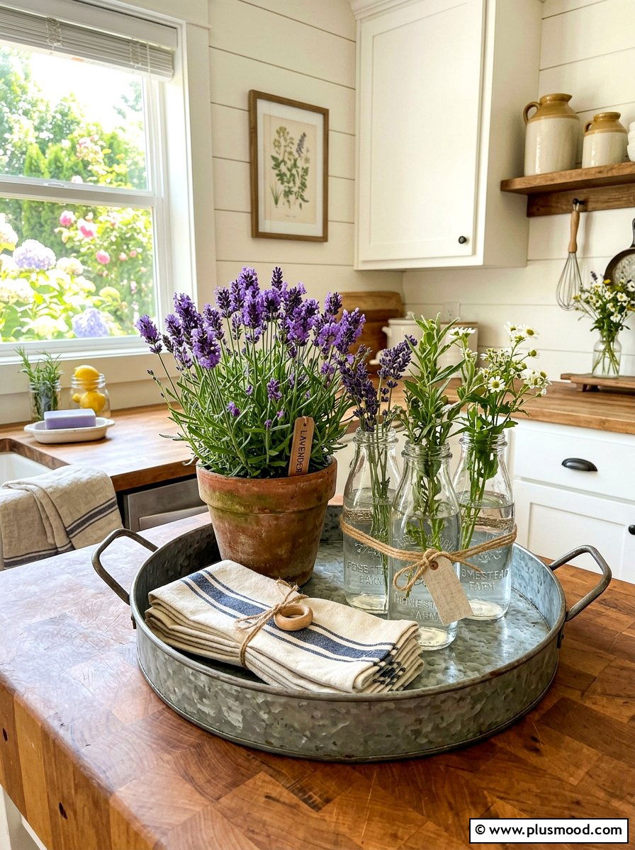 Farmhouse Summer Tray - 25 summer kitchen tray decor ideas