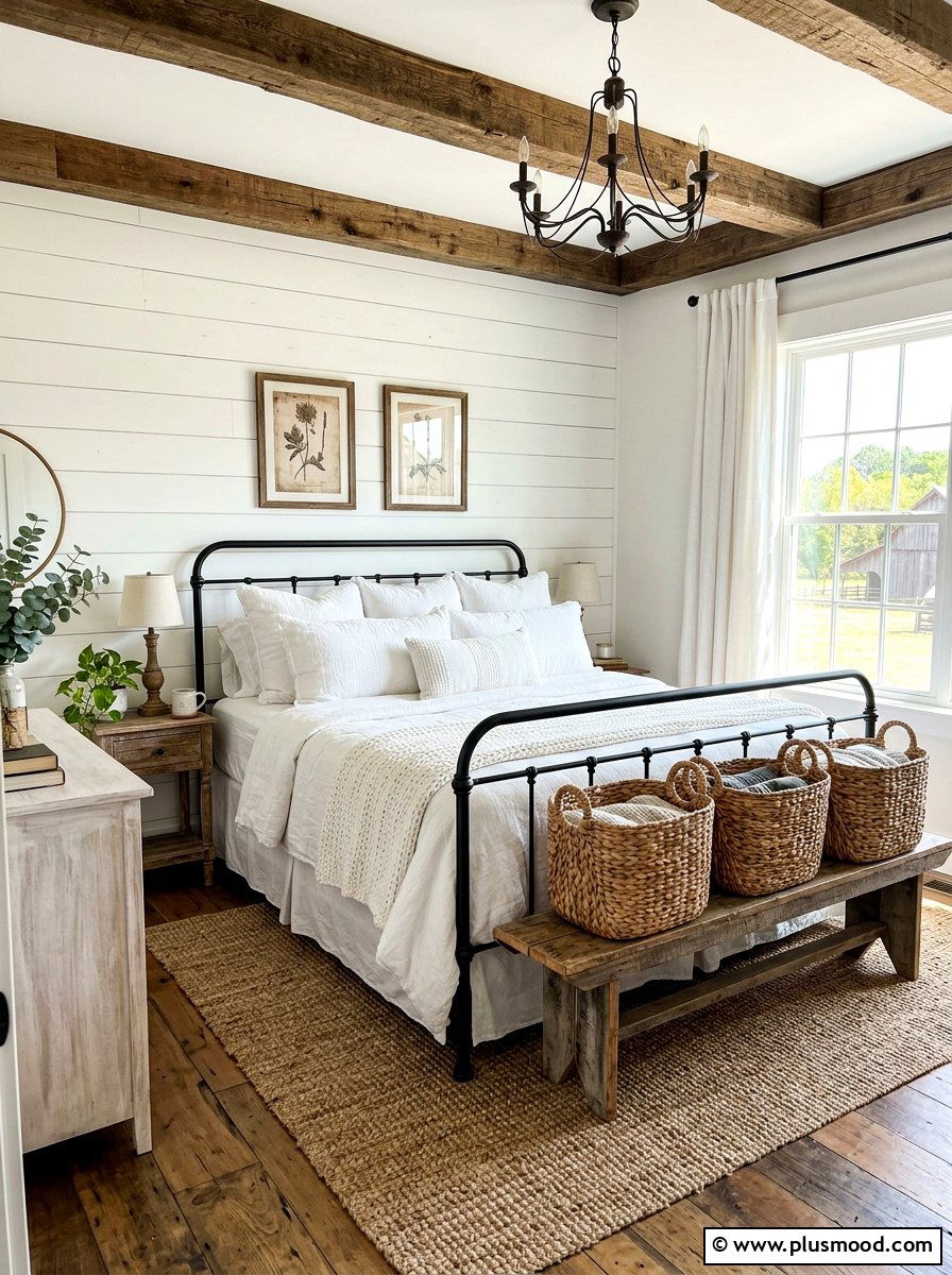 Farmhouse White Bedroom - 25 white summer bedroom ideas