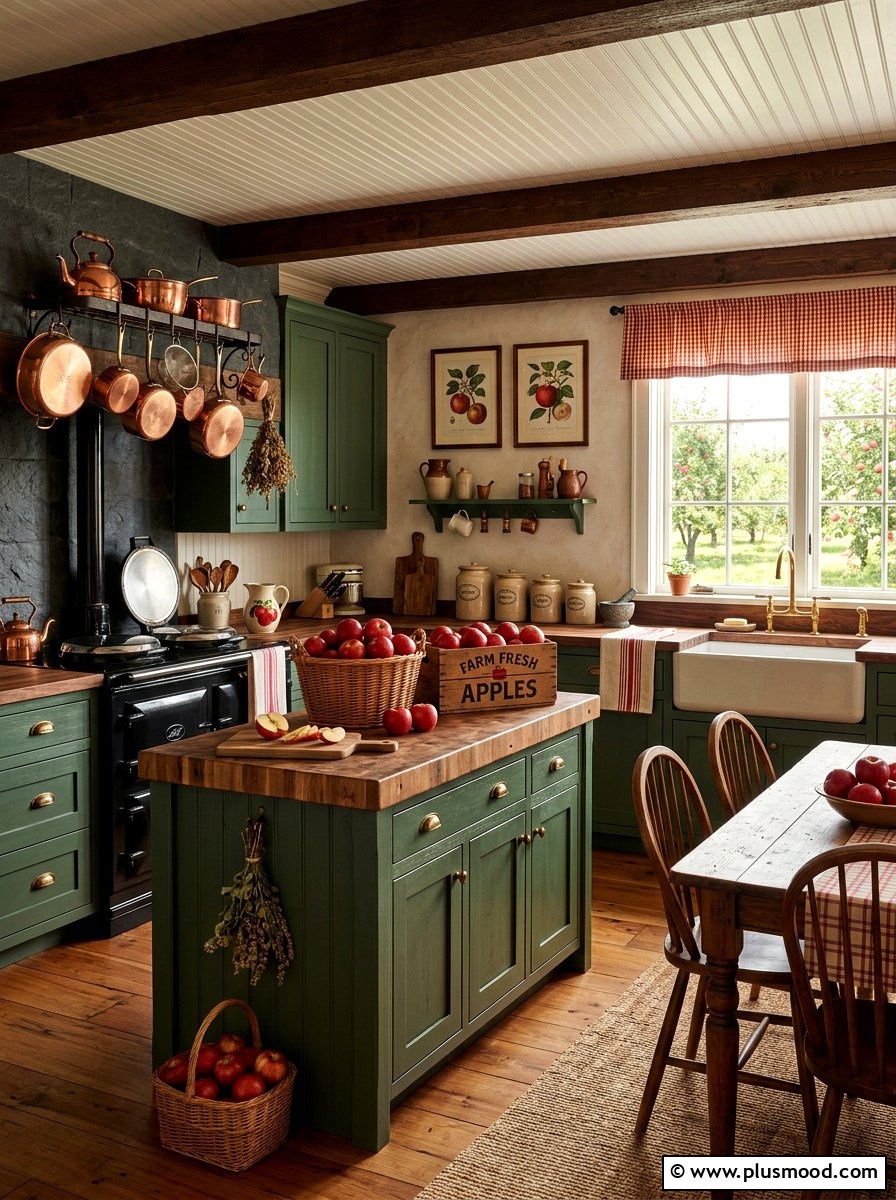 Farmhouse apple kitchen - 25 summer fruit themed kitchen decor ideas