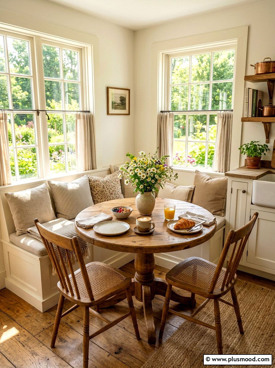 Farmhouse breakfast nook - 25 late summer decor ideas