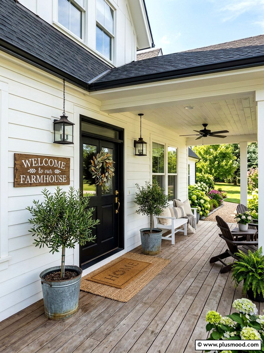 Farmhouse front porch - 25 summer porch ideas