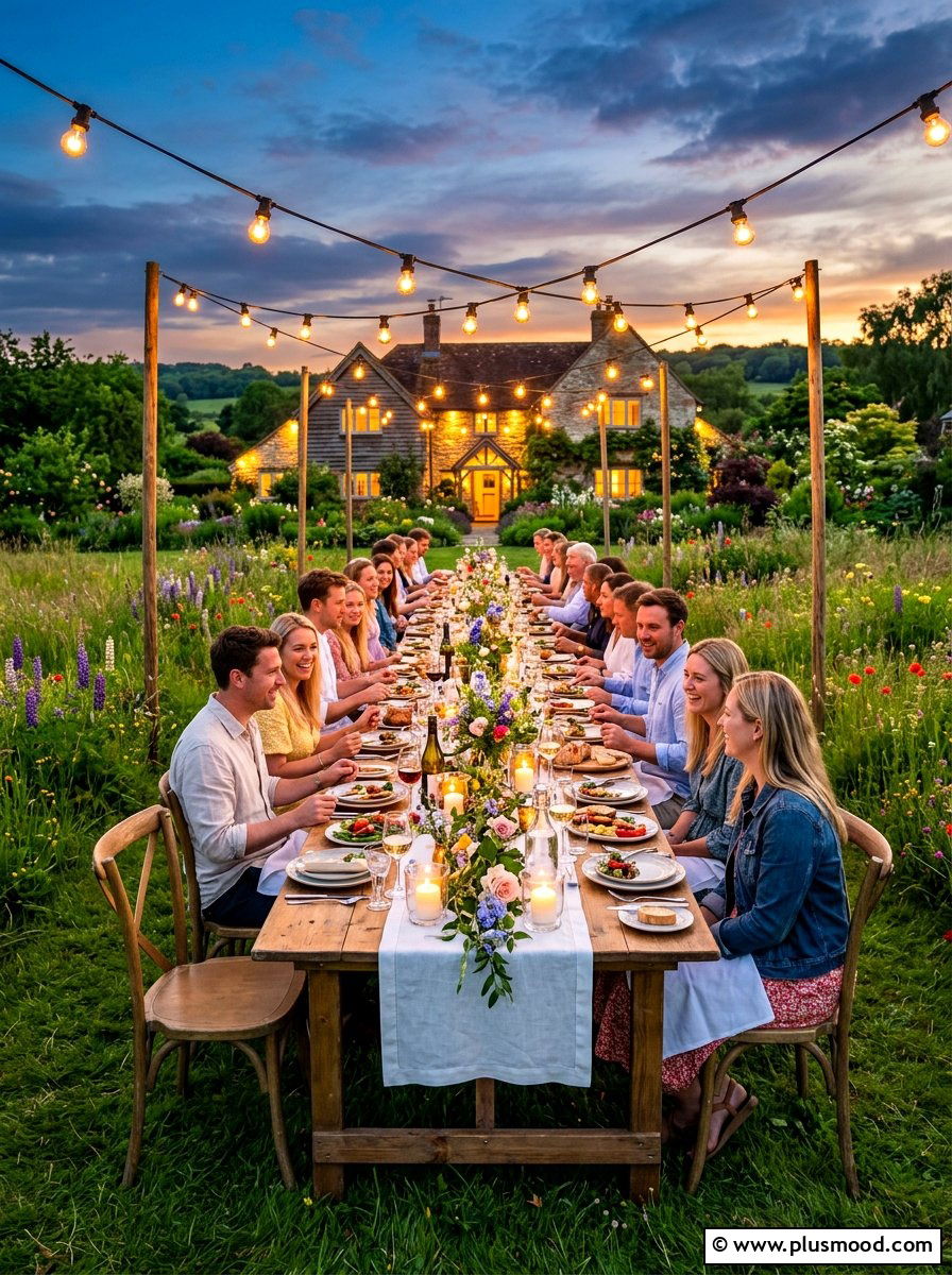 Farmhouse garden dinner party - 25 summer farmhouse outdoor entertaining ideas