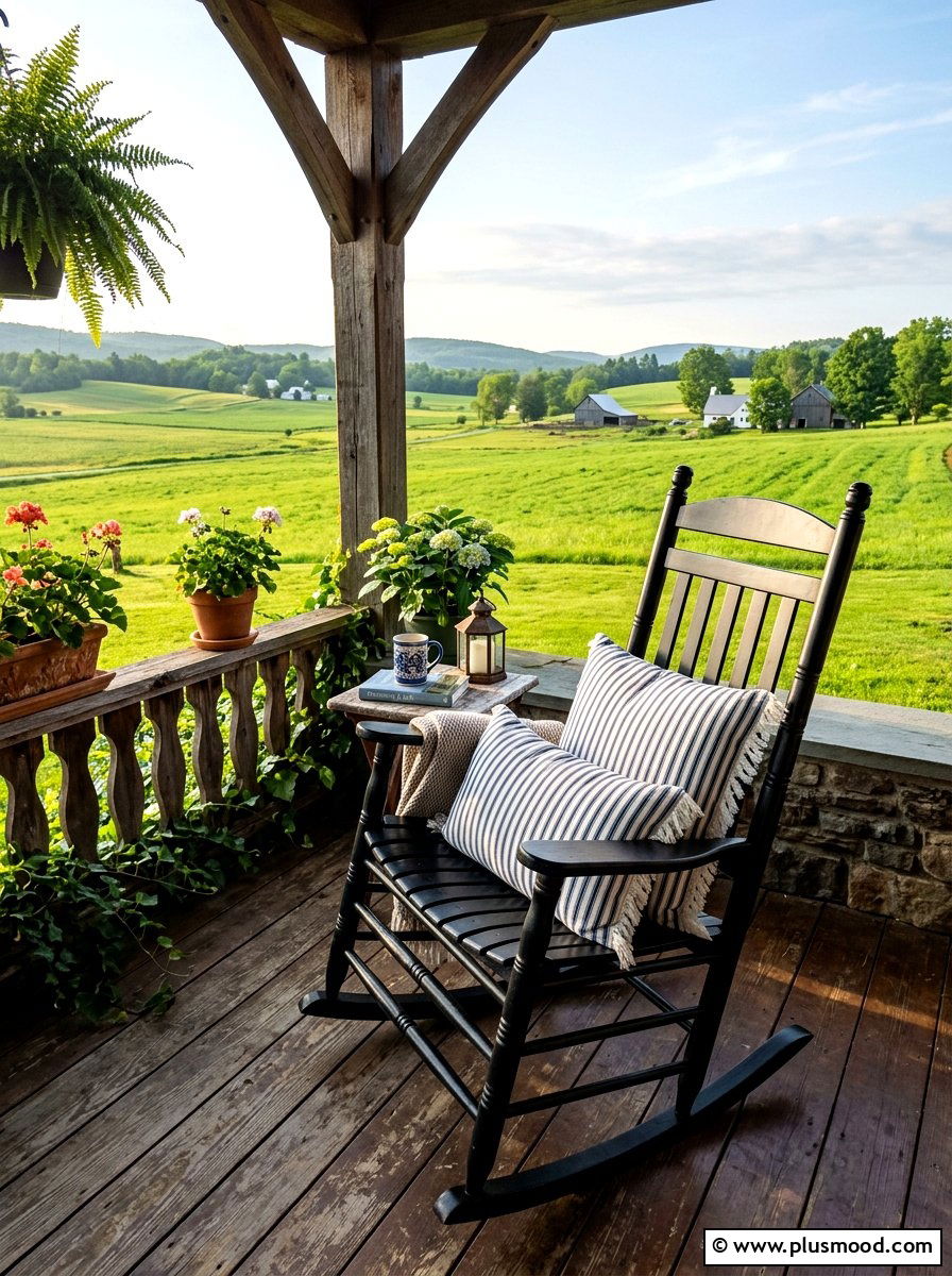 Farmhouse porch rocker chair - 25 summer farmhouse outdoor entertaining ideas