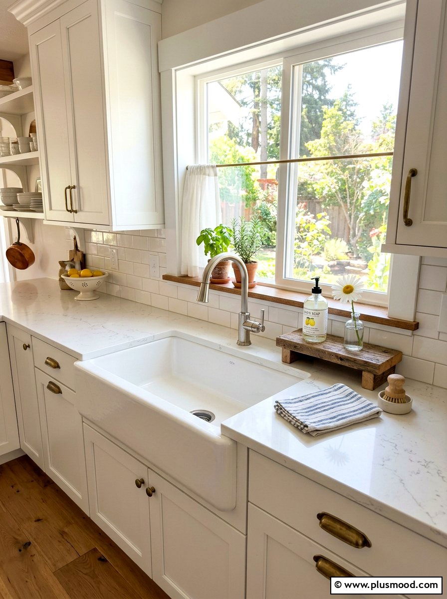 Farmhouse sink styling - 25 fresh summer kitchen decor ideas