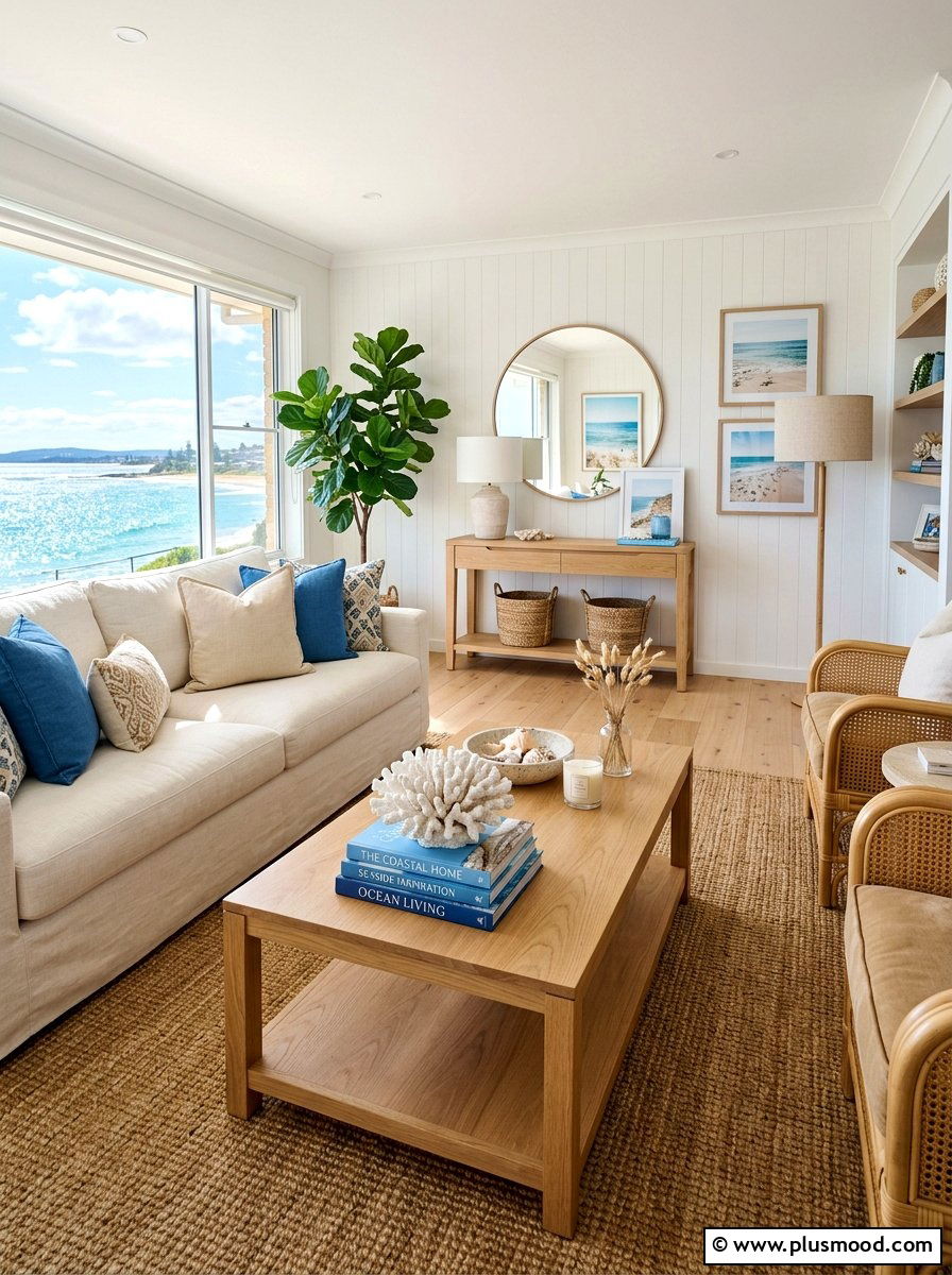 Faux Coral Accent - 25 summer coffee table decor ideas