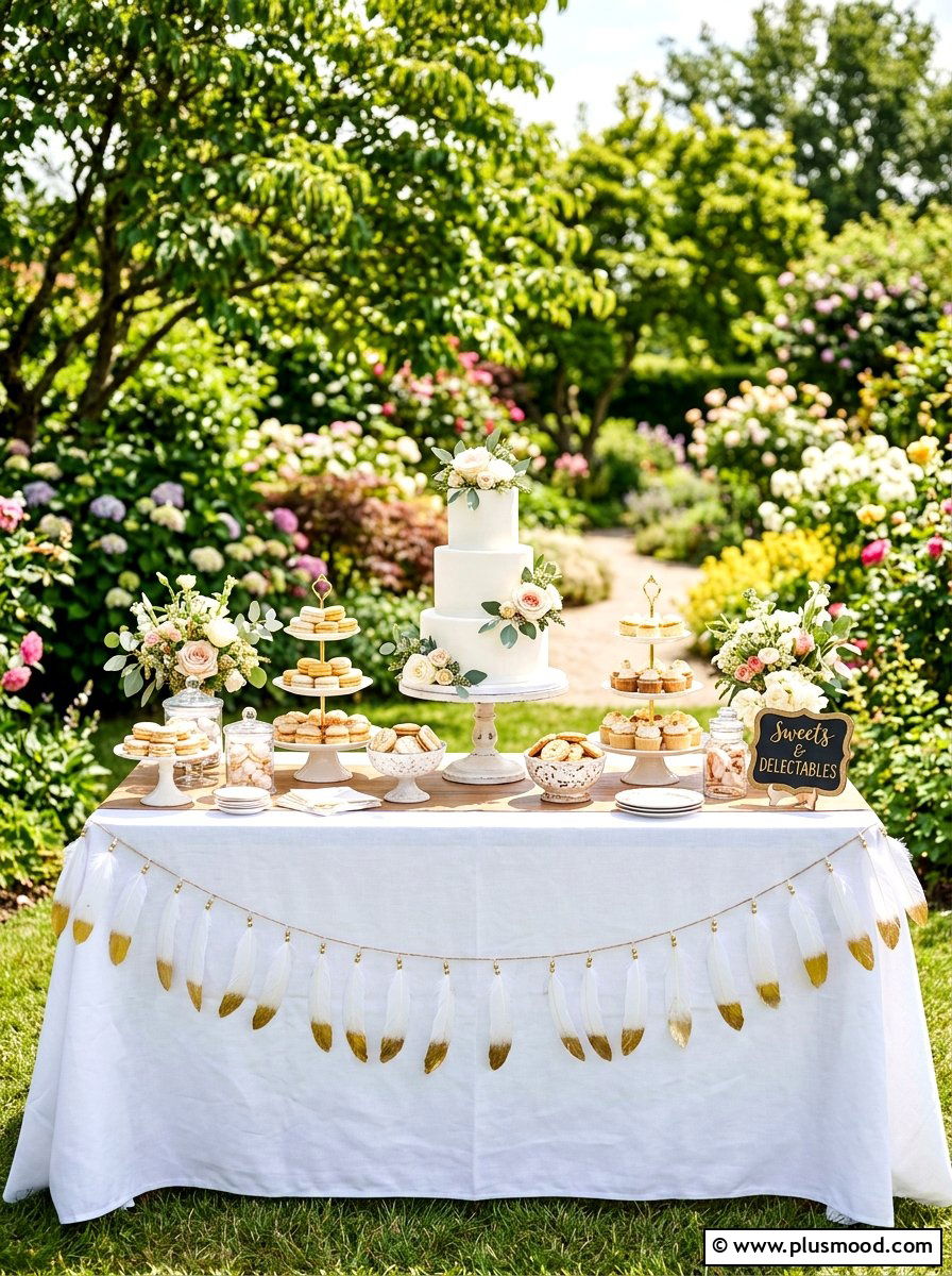 Feather Party Garland - 25 summer boho outdoor party ideas