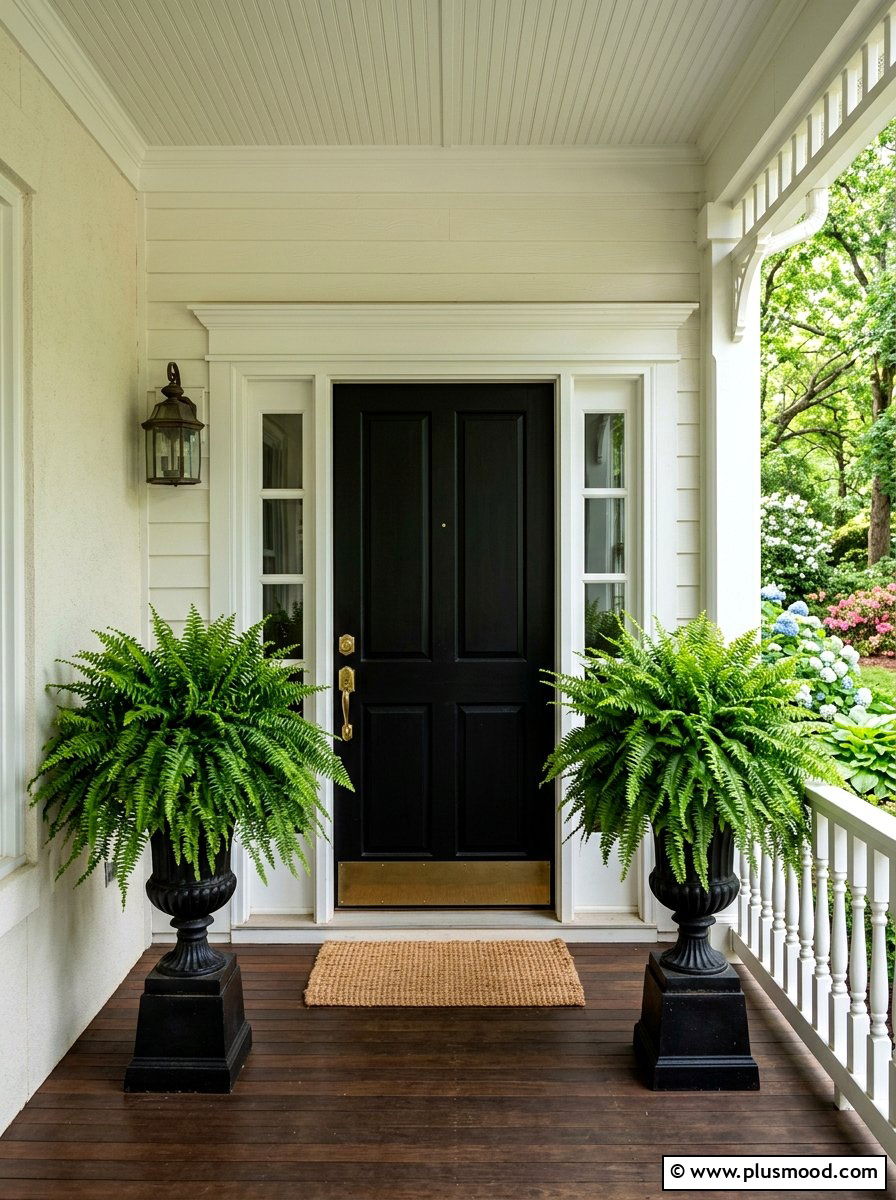 Fern Greenery Classic Porch Planter - 25 summer container ideas for front door