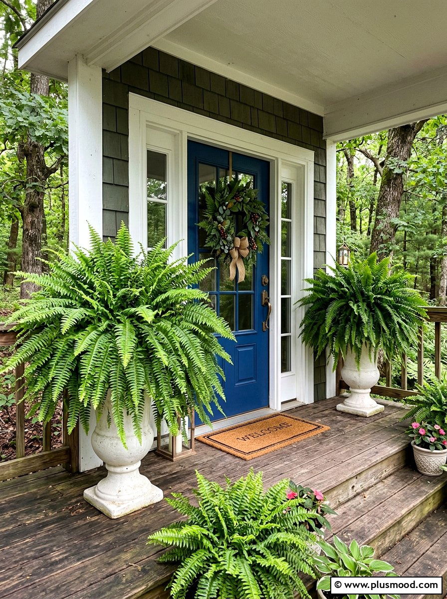 Fern Porch Planter - 25 summer porch urn ideas