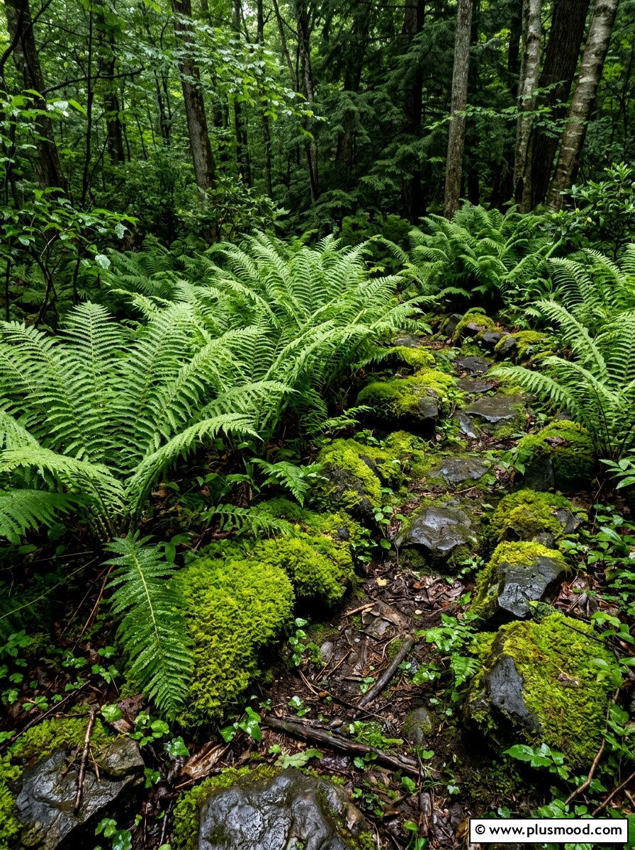 Fern and moss garden - 25 summer corner flower bed ideas