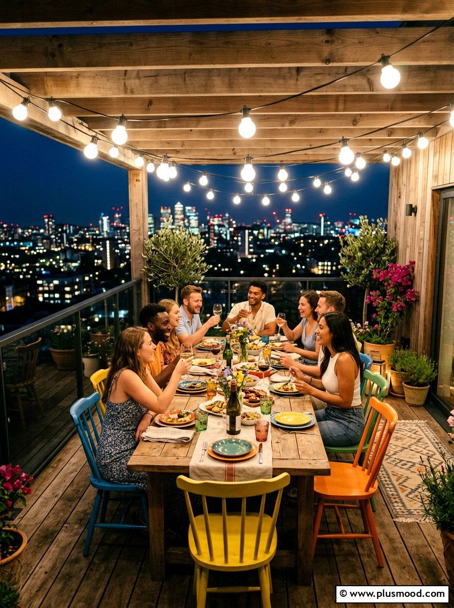 Festoon Globe Lights - 25 summer balcony lighting ideas