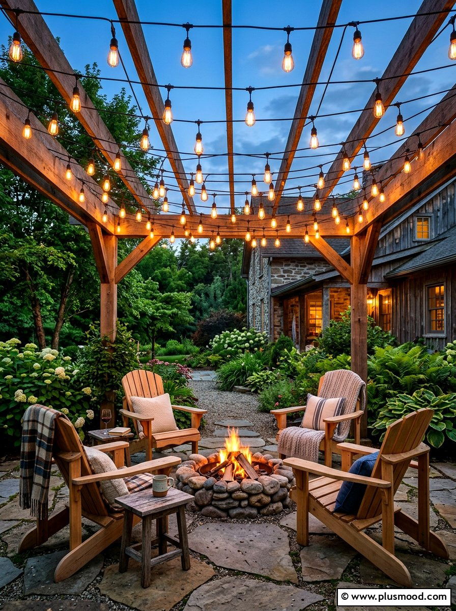 Festoon Light Canopy - 25 summer backyard movie night ideas