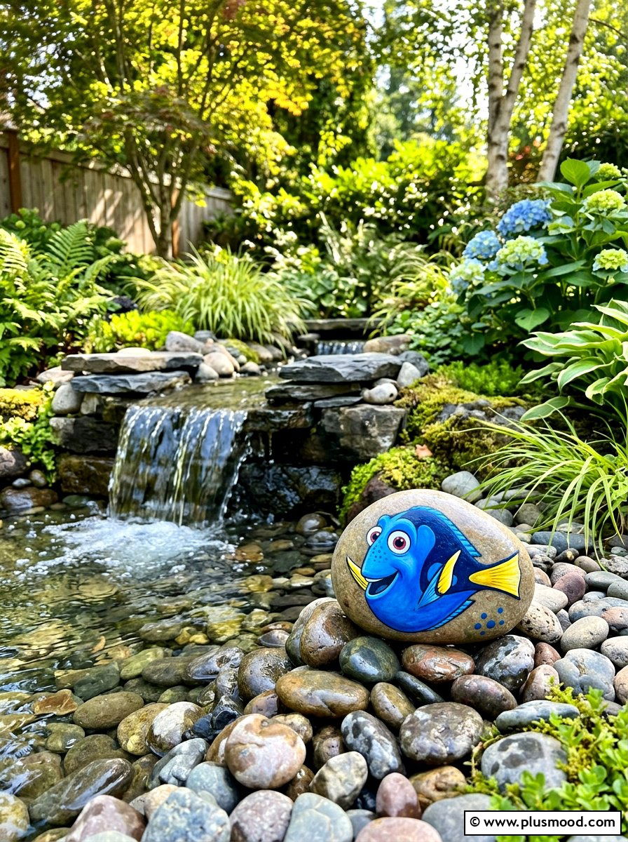 Finding Nemo Dory Painted Rock - 25 painted rock ideas with Disney characters