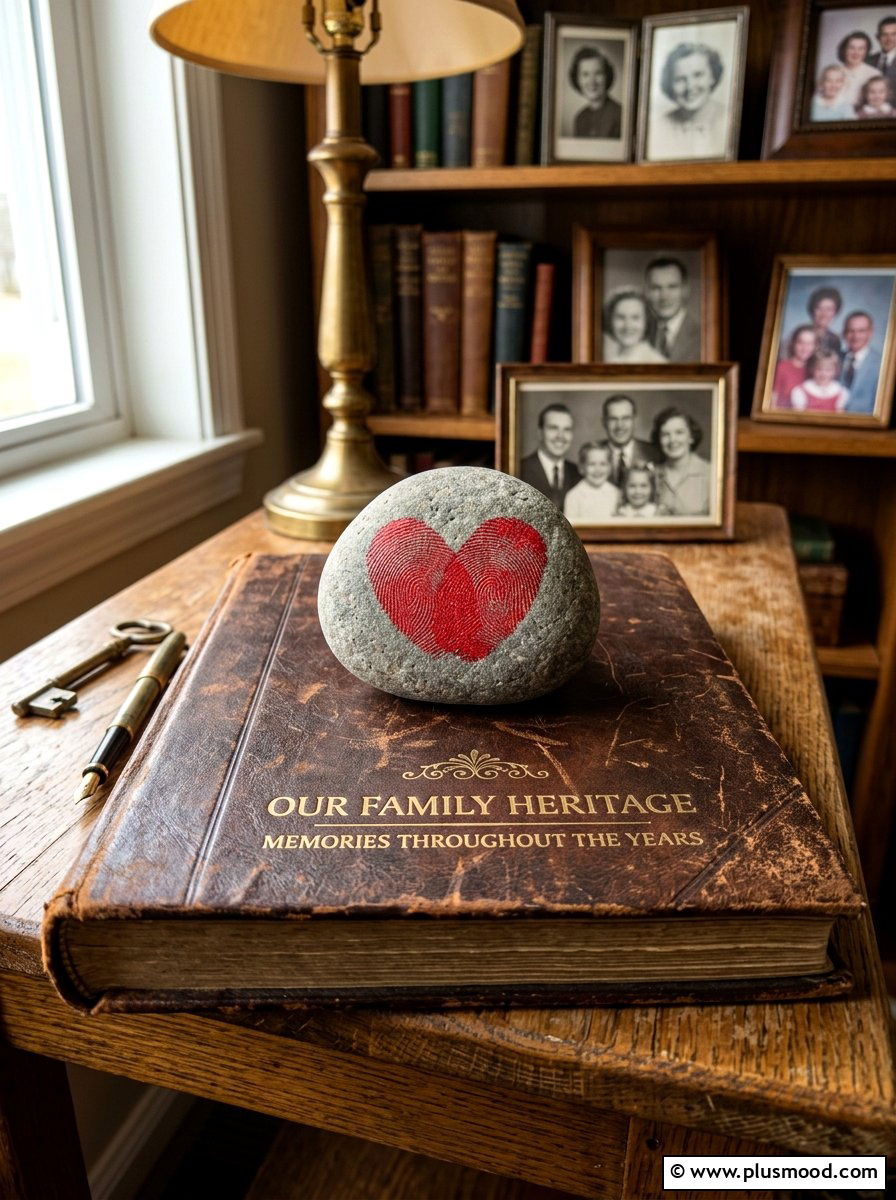 Fingerprint Heart Painted Rock - 25 painted rock ideas for valentines day