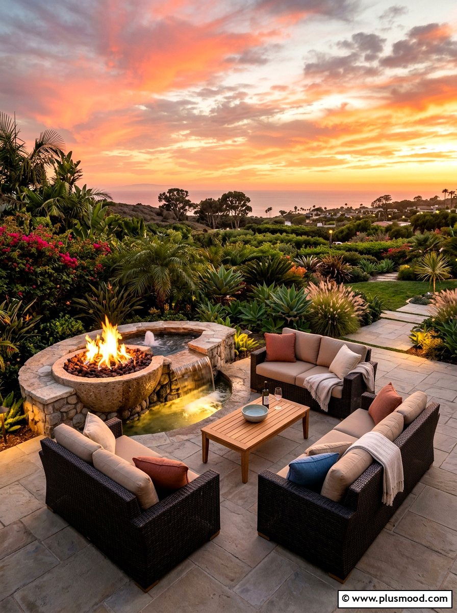 Fire And Water Basin - 25 summer garden fountain ideas