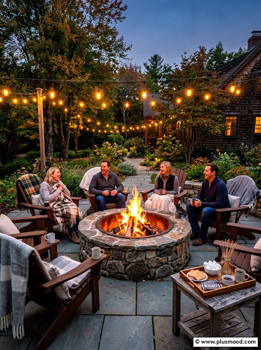 Fire Pit Conversation Area - 25 summer patio party ideas