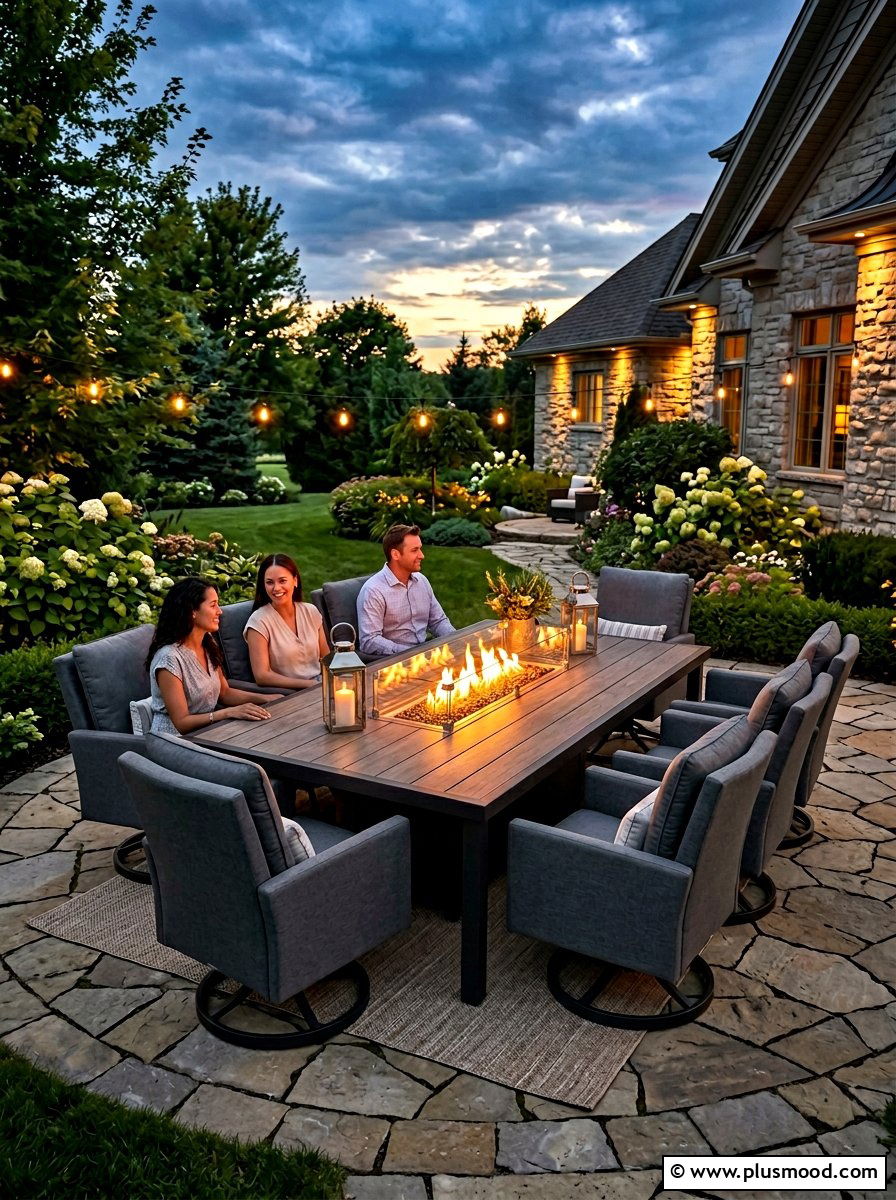 Fire Pit Dining Table - 25 summer outdoor dining ideas