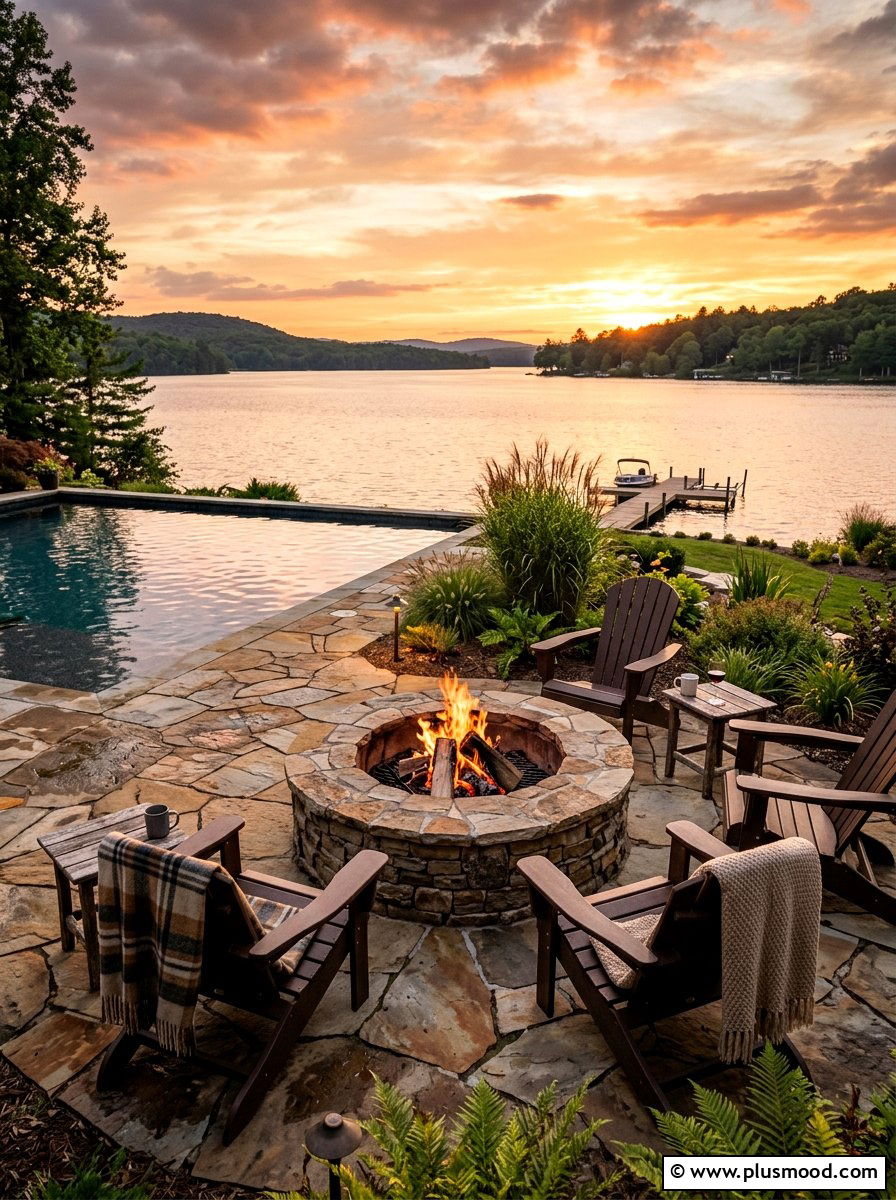 Fire Pit For Lakefront Pool - 25 pool landscaping ideas for lakefront homes