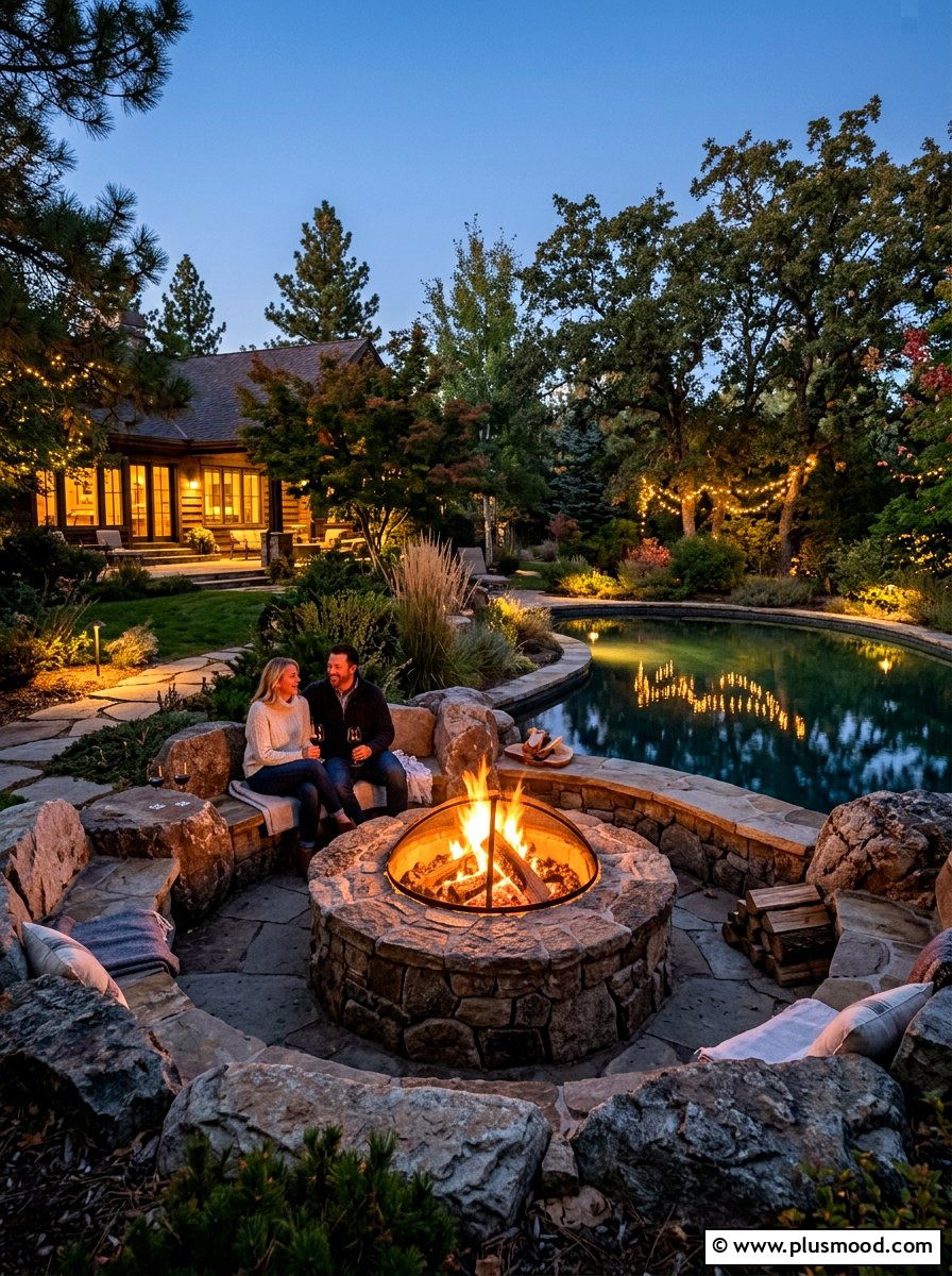 Fire Pit Near Pool - 25 pool landscaping ideas with boulders