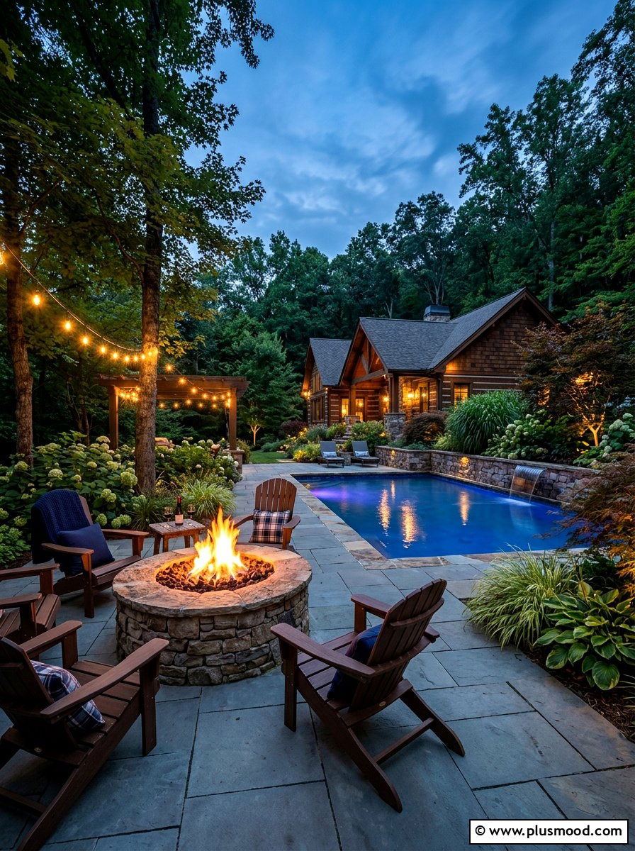 Fire Pit Near Pool - 25 Pool Landscaping Ideas