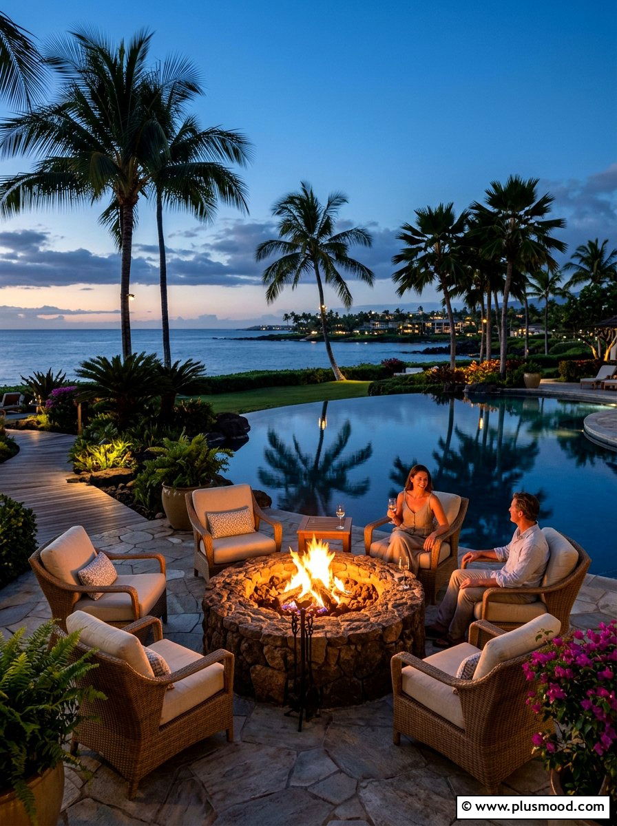 Fire Pit Near Tropical Pool - 25 pool landscaping ideas with tropical theme