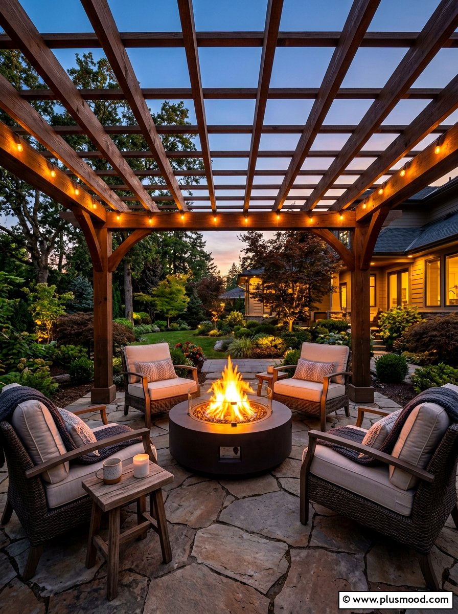 Fire Pit Pergola - 25 summer backyard pergola ideas