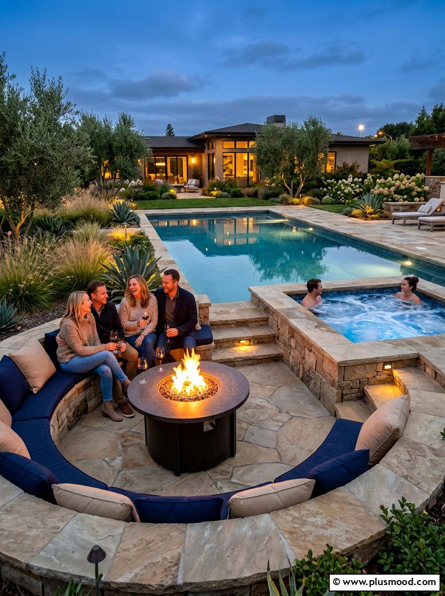 Fire Pit Pool Area - 25 pool landscaping ideas for hot tubs