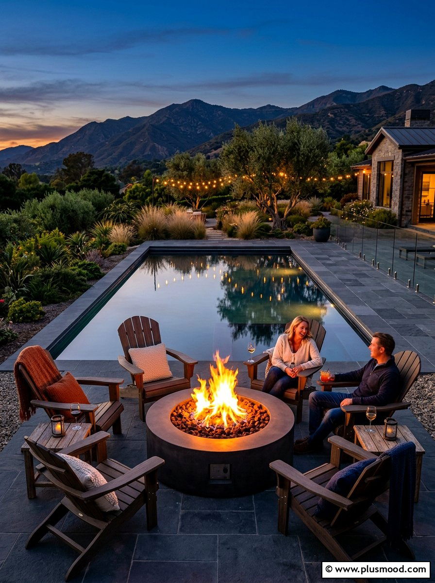 Fire Pit Pool Lounge - 25 summer pool patio ideas