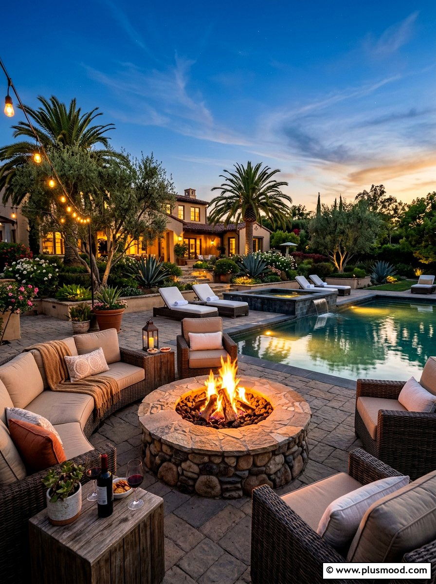 Fire Pit Pool Lounge - 25 pool landscaping ideas low maintenance