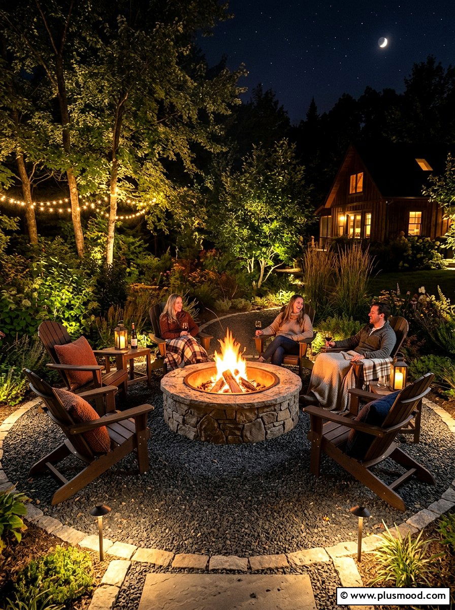 Fire Pit Seating - 25 summer garden lighting ideas