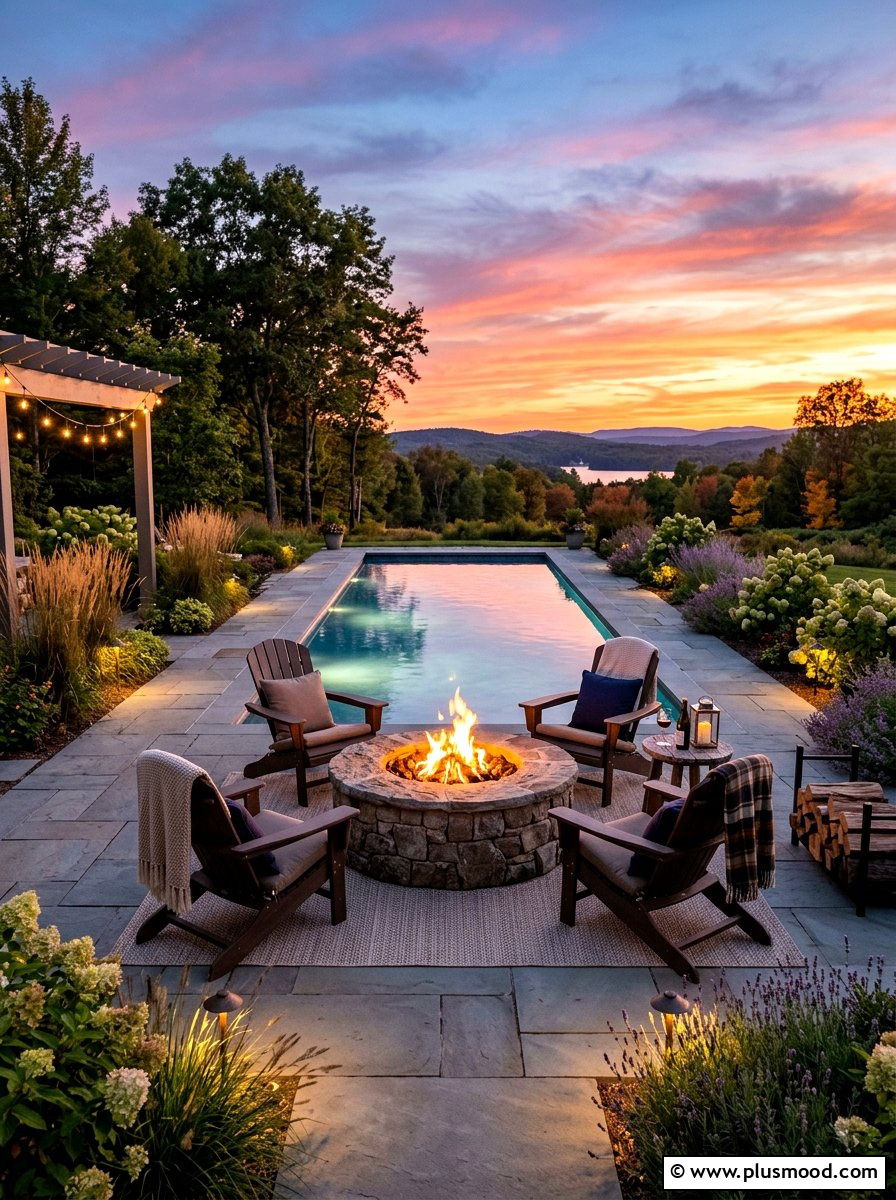 Fire Pit Seating Area - 25 pool landscaping ideas for Florida homes