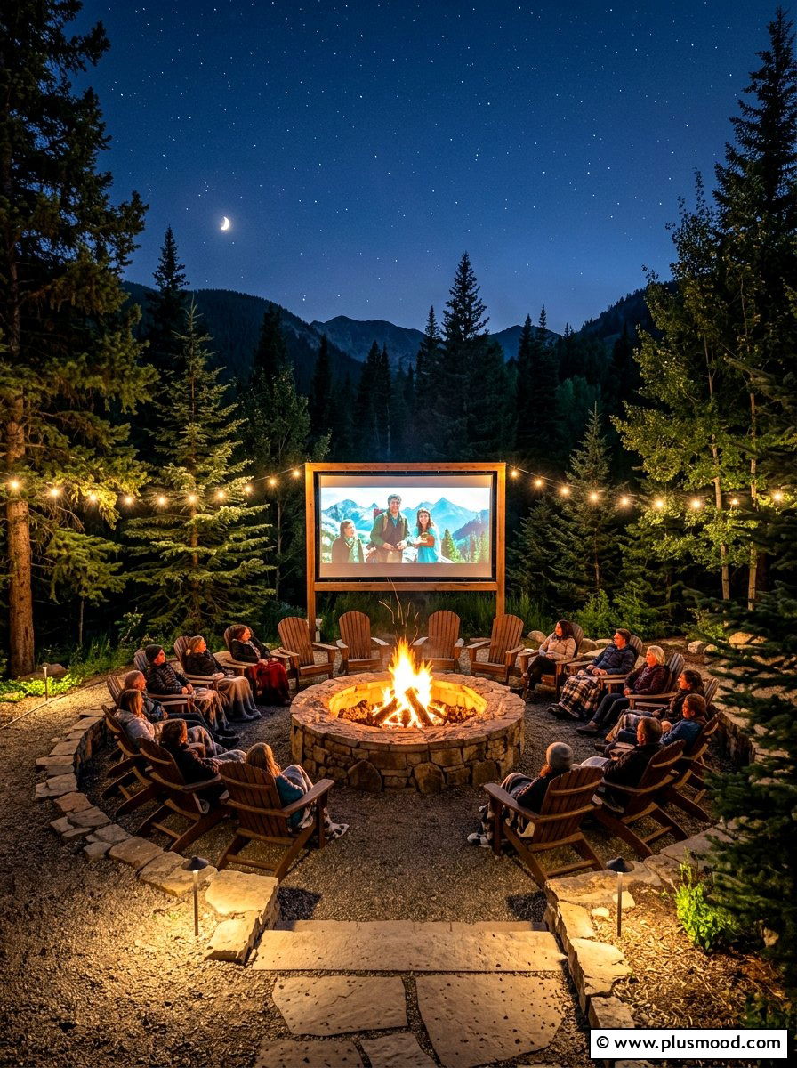 Fire Pit Theater - 25 summer backyard movie night ideas