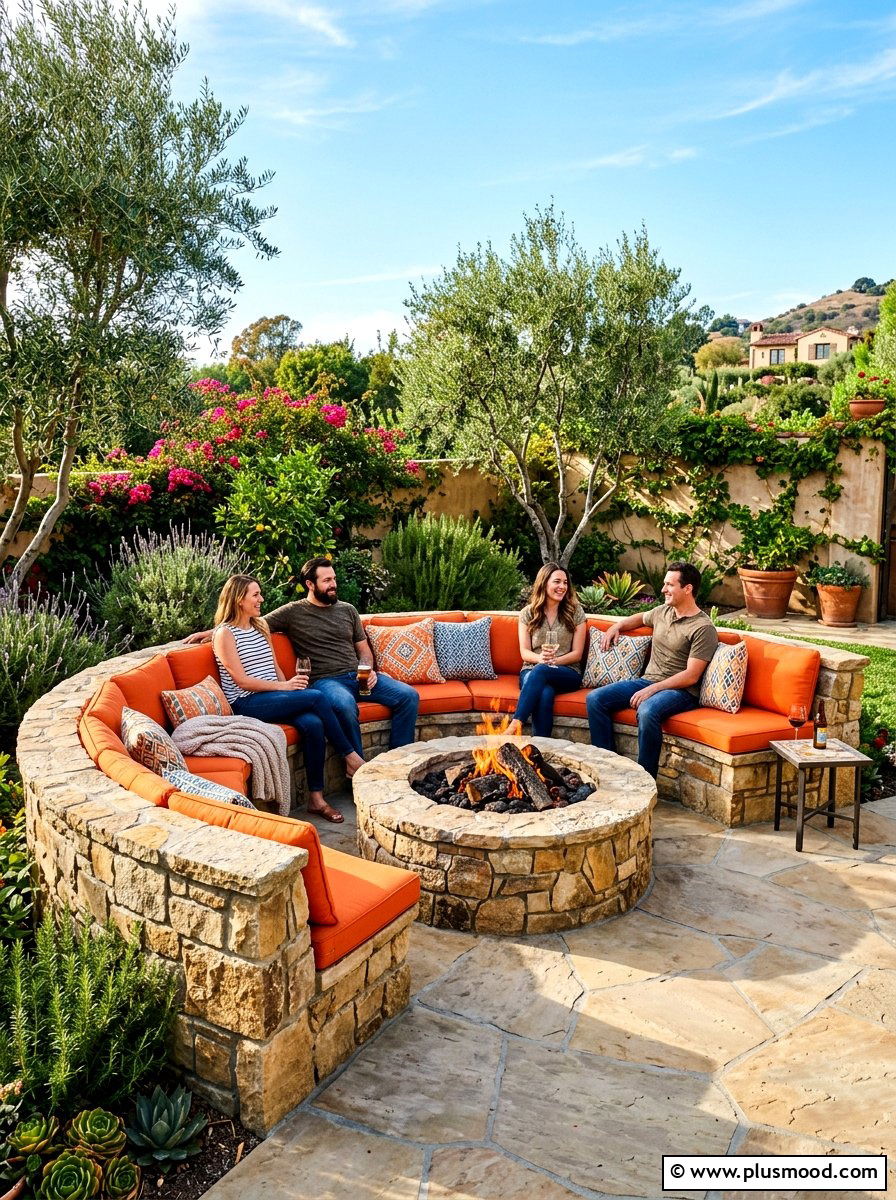 Fire Pit With Circular Bench - 25 summer patio fire pit ideas