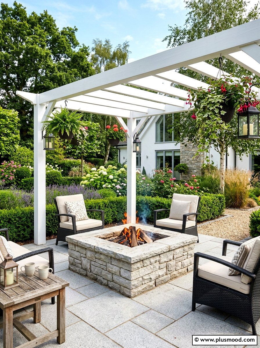 Fire Pit With Pergola - 25 summer patio fire pit ideas