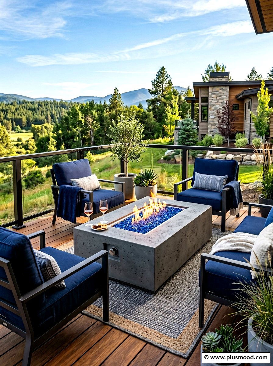 Fire Table Set - 25 summer backyard entertaining ideas