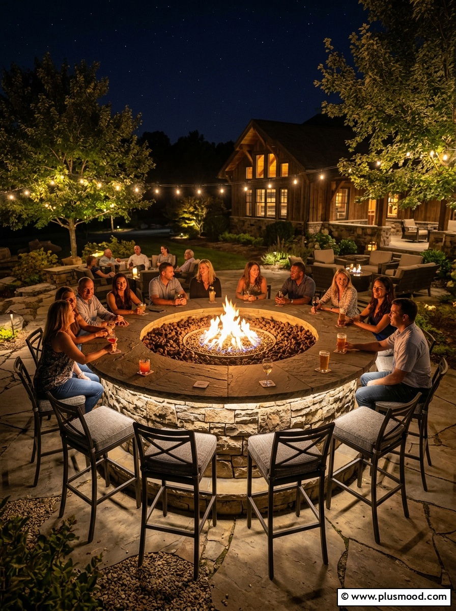 Fire pit bar area - 25 small backyard ideas with outdoor bar