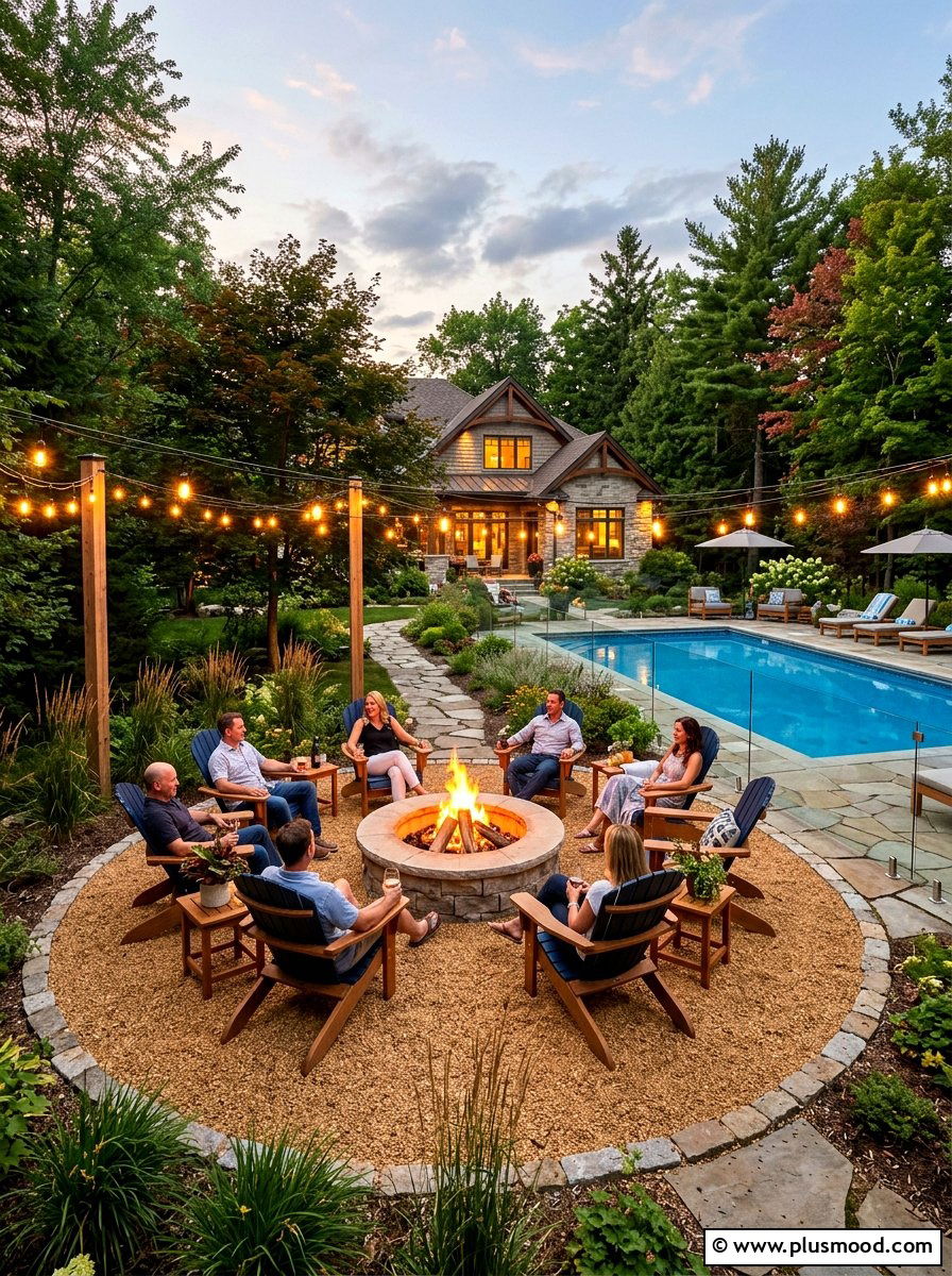 Fire pit gravel pool space - 25 pool landscaping ideas with gravel
