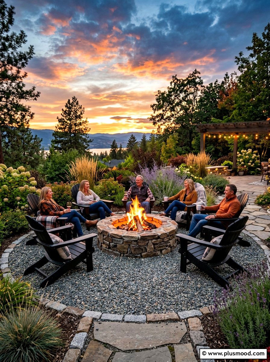 Fire pit lounge - 25 summer backyard oasis ideas