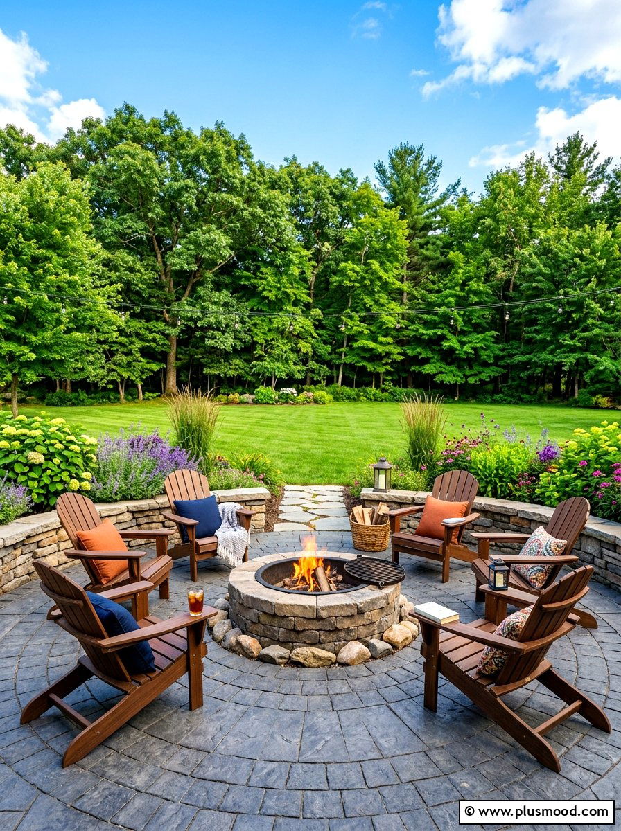 Fire pit paver patio - 25 summer paver patio ideas